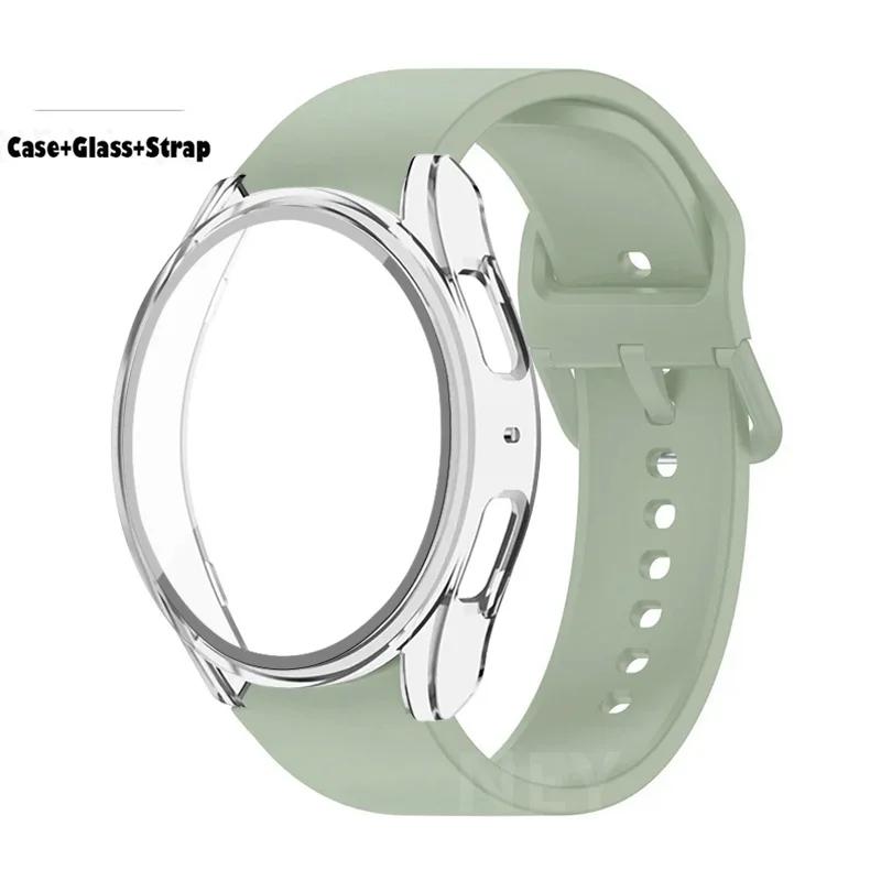 Lot de 2 Verre Trempé+Coque+Bracelet Pour Samsung Galaxy Watch 7 6 5 4 40mm 44mm Housse Protectrice d'Écran en PC Bracelet Galaxy Watch 6 7 5