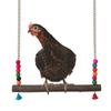 Parrots Toy Hammock Swing Toy Swing Standing Training Supplies Toy Wood Hammock with Colorful Beads Toy