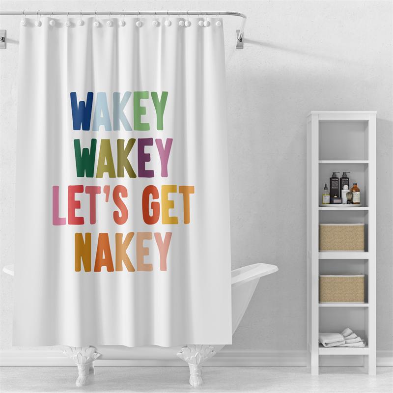 

Gaslight Gatekeep Girlboss Wakey Wakey Let S Get Nakey Shower Curtain Set With Grommets And Hooks For Bathroom Decor W60H190(CM)-1 Pcs