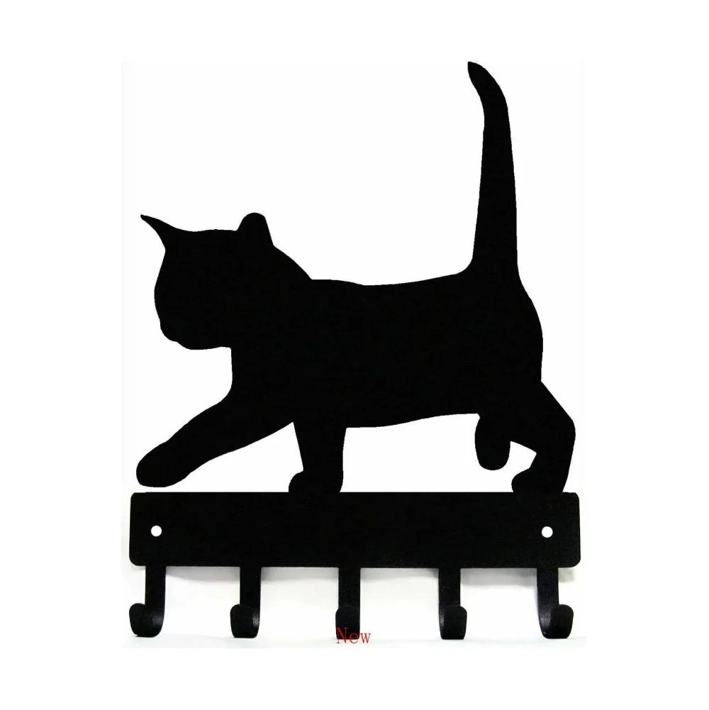 Promotion Cat 2 Kitten Key Rack & Hanger  Small 6 Inch Wide Hook Bathroom Accessories Decoration For Home Wall Sticker