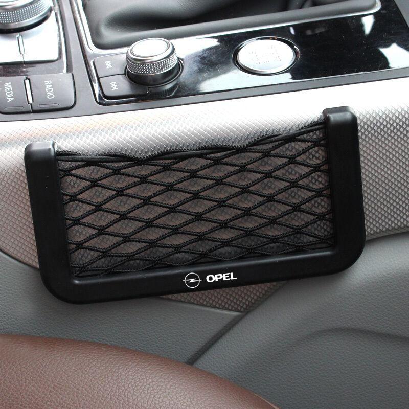 Car Organizer Storage Bag Auto Paste Net Pocket Phone Holder Car Accessories For Opel Astra J Insignia Astra G Corsa Zafira B Mokka Vivaro Meriva