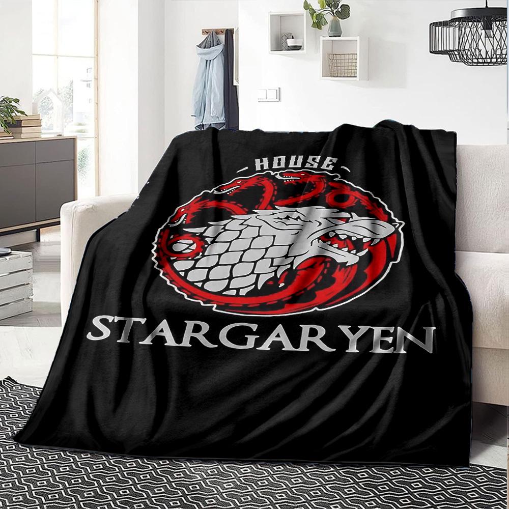 1pc House Stargaryen Soft Flannel All Season Throw for Home, Office, Outdoor UseDurable Comfort Soft Warm Throw for Home