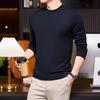 2025 Men's Lightweight Solid Color Round Neck Sweater, Long-Sleeved Knit for Spring/Autumn