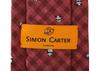 SIMON CARTER Panda Gingham Check Silk Tie (Antique Red)