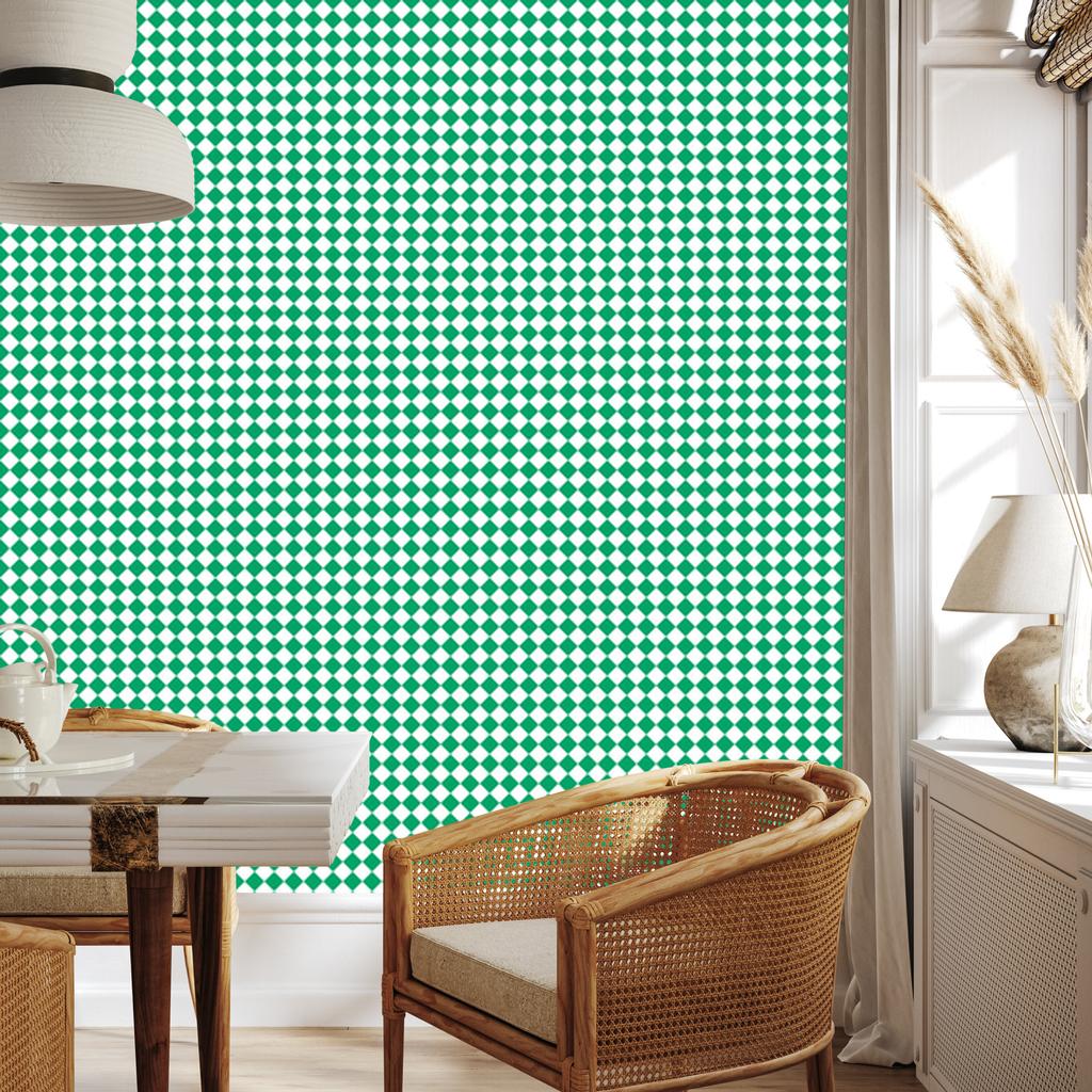 Geometric rhombus wallpaper in teal and mint for the living room and bedroom 50x1000