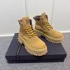 Rhubarb boots women's spring new thick-soled heightening Martin boots women's outdoor leisure sports short boots fashion boots