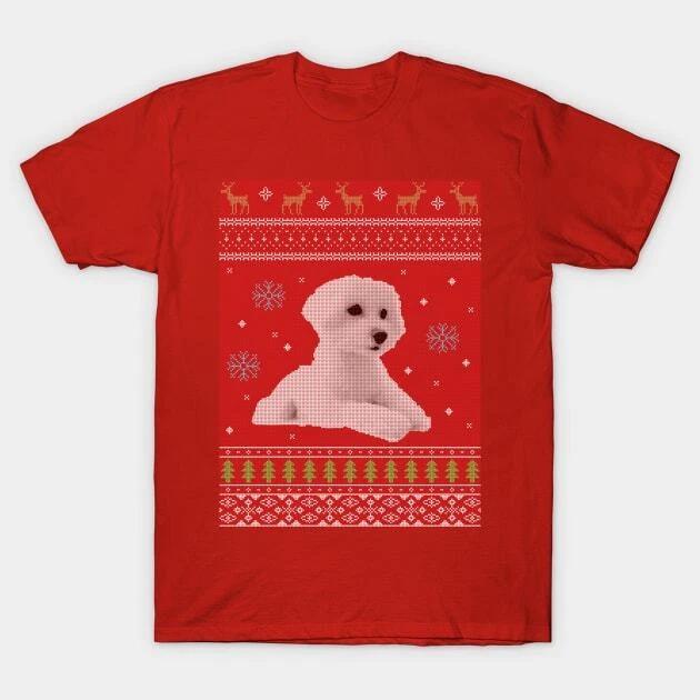 Maltipoo Ugly Christmas Sweater in Red Made in Australia T-Shirt 3XL