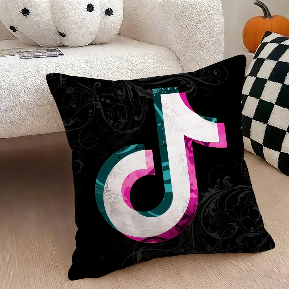 Cool TTiktok Cushion Cover Natural Linen Double Sided Print Throw Pillow Case for Sofa Couch Home Decor
