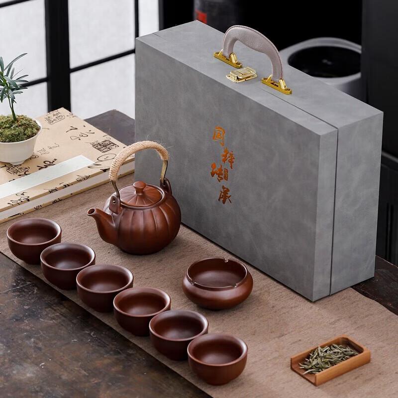 Tao Zhide Ceramic Kung Fu Tea Set with Beam Pot