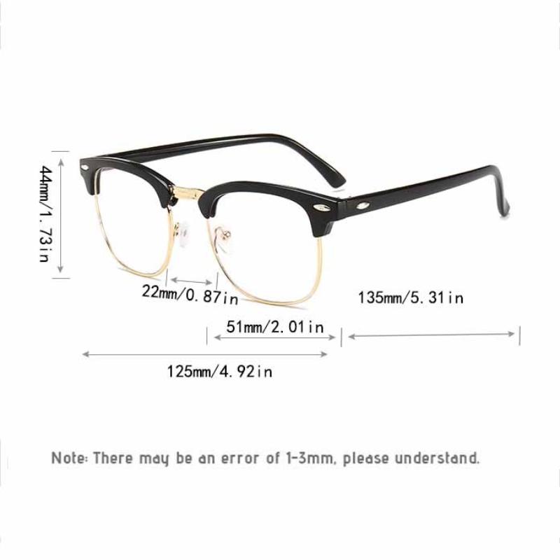 Classic Semi Rimless Anti Blue Light Blocking Glasses Men Square Rice Nail Eyeglasses Frames Computer Glasses