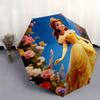 Princess Belle, Floral Garden Automatic Opening and Closing Umbrella, Compact Travel Umbrella, Lightweight and Portable, Suitable for Beach