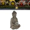 Buddha Statue Harz Buddha Skulptur mit Lampe für Außengartendekoration Heimornament