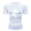 Men's Compression Workout T-Shirt, Stylish Wolf Head Graphic