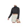 (WMNS) Cropped Half-Zip Sweatshirt 'Black' Women's HG4365