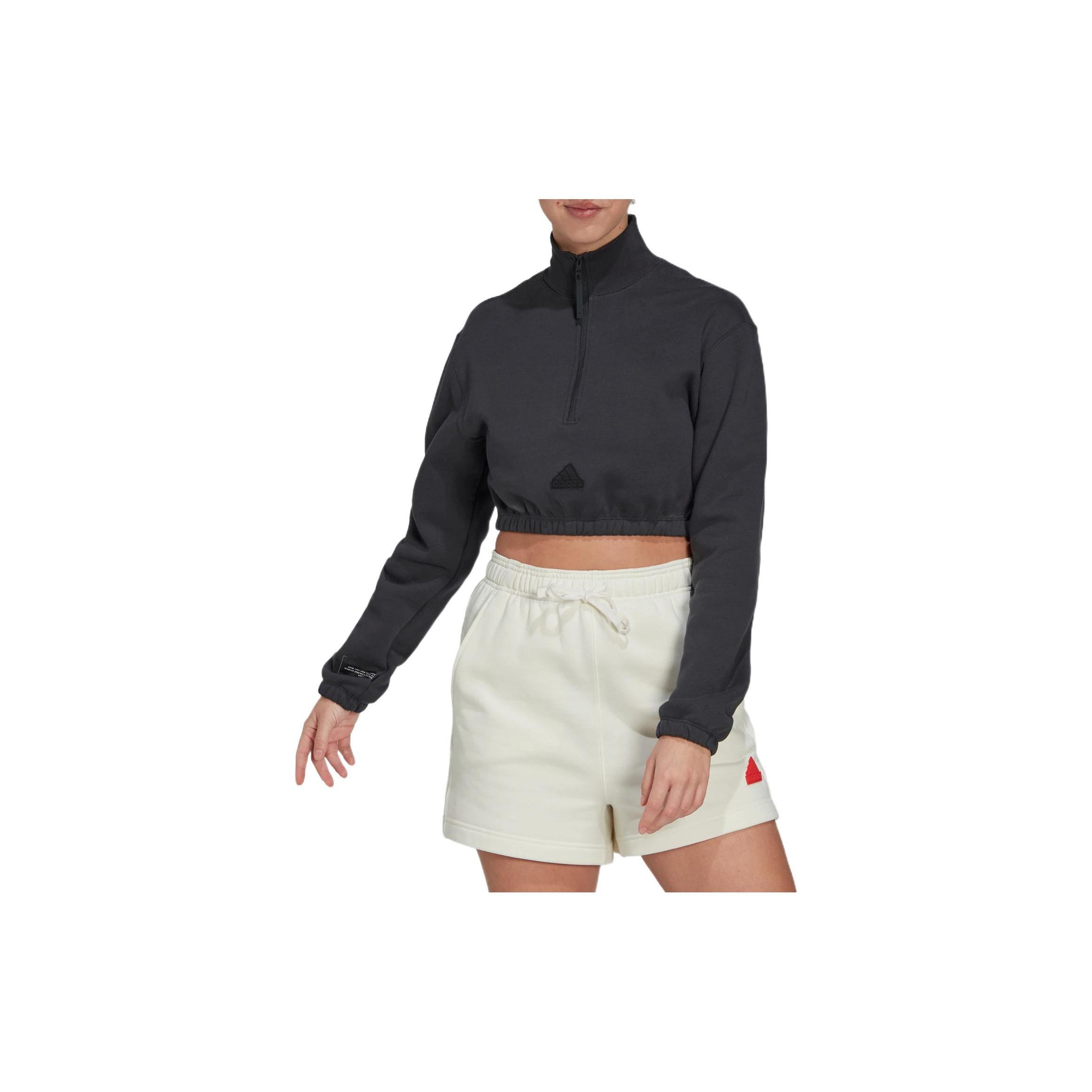 (WMNS) adidas Cropped Half-Zip Sweatshirt  Black  Women s HG4365 XXL