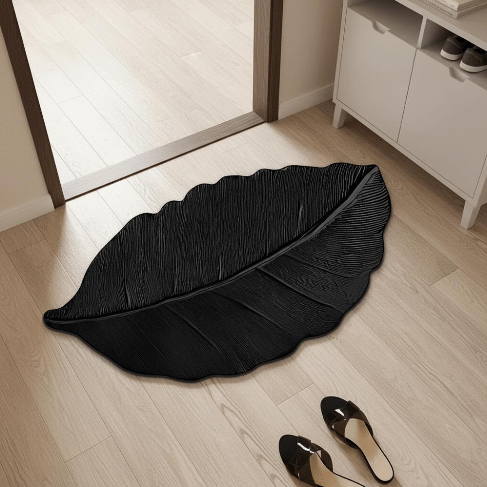 Diatom Mud Bathroom Floor Mat Leaf Shape Absorbent Mat Minimalist Style Quick Dry Mat Shower Room