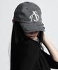 Aejeuyua Damaged Studded Ball Cap Charcoal