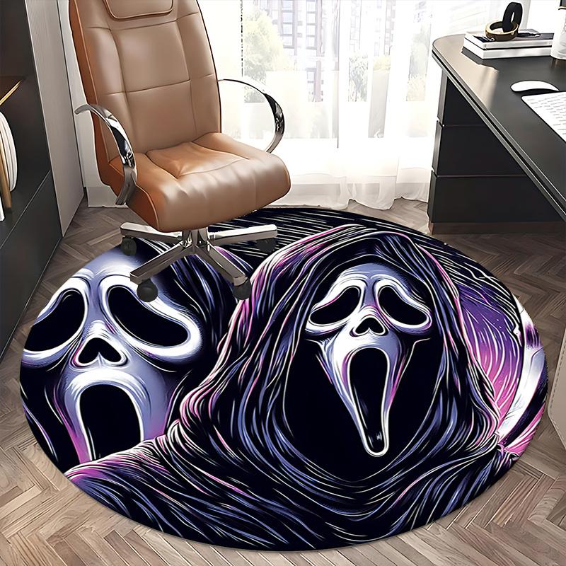 Scream Ghostface Stuhlmatte - Runder Teppich für Heimdekoration, Büro, Wohnzimmer, Schlafzimmer, Geschenkidee0490b