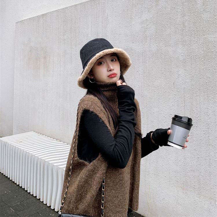 WTEMPO Retro Elegant Warm Thickened Soft Solid Color Windproof Cold-proof Hats Women's Autumn Winter Casual Versatile Plush Denim Hats