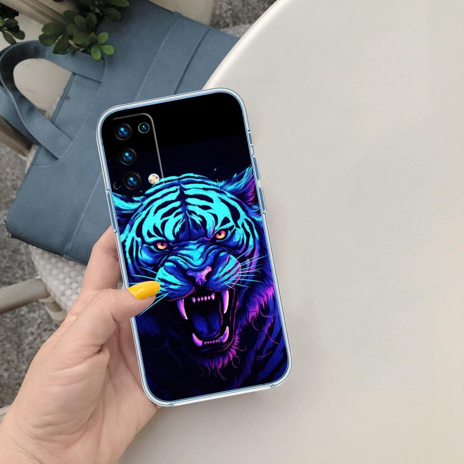 CJ7 Animal Tiger Soft Shell Transparent Phone Case for Samsung Galaxy A04 A04S A14 A23 A34 A54 M23 M33 M52 M53