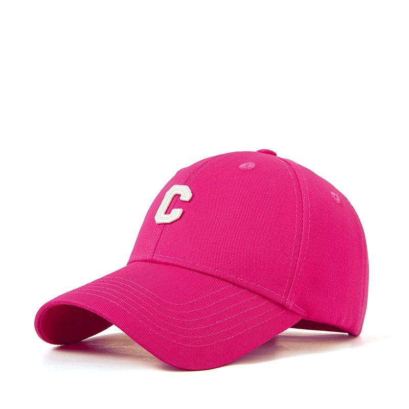 Fashion human Modieuze katoenen pet met geborduurde letter C voor heren en dames, outdoor vrijetijds veelzijdige pet met eendenbek M(56-59CM)