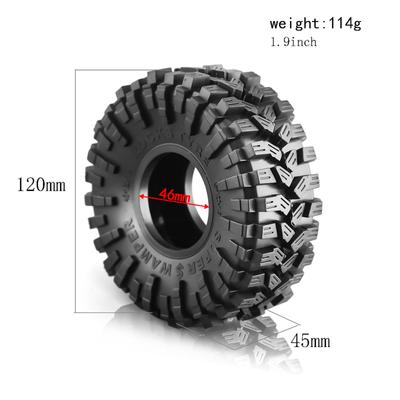 Uzaktan Kumanda Paletli Kauçuk Araba Lastikleri 1.9 inç 120*45mm 4 adet Yedek TRAX4 RC4WD D90 Eksenel