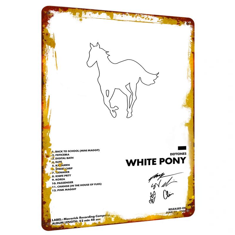 

Deftones White Pony Album Cover Metal Wall Art Rock Music Decor for Bedroom Living Room 20x30cm（7.8x11.8inch）