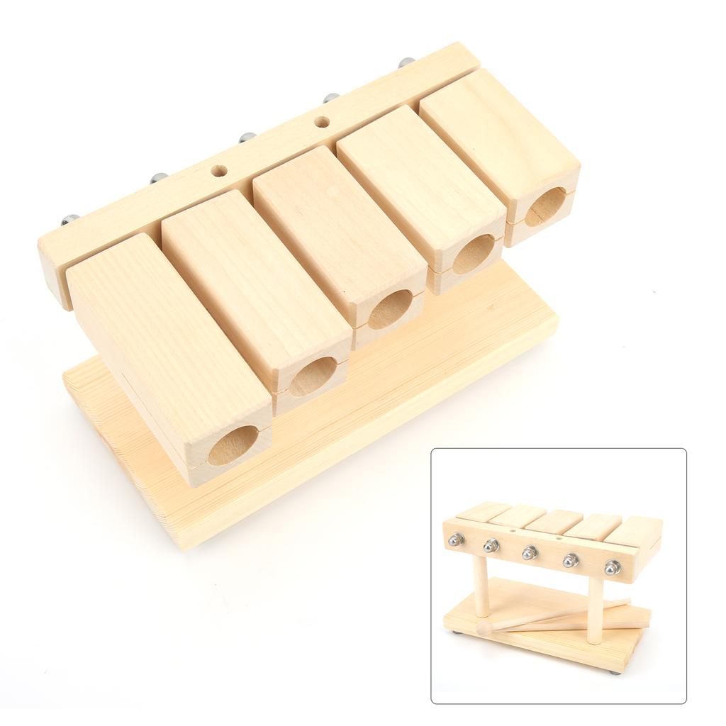 Wood Percussion Block 5 Tones Rhythm Maple Blocks with Hammer for National Opera Music