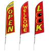 Open Flags for Business Advertising Feather Flag Kit Open Look Welcome