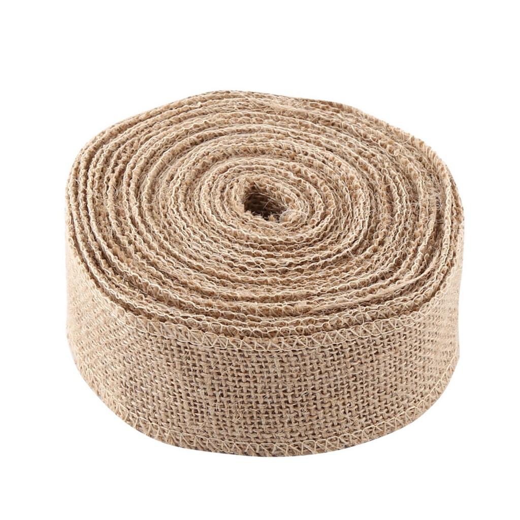 10M Woven Rustic Hessian Jute Burlap Fabric Ribbon Table Runner Wedding Decor