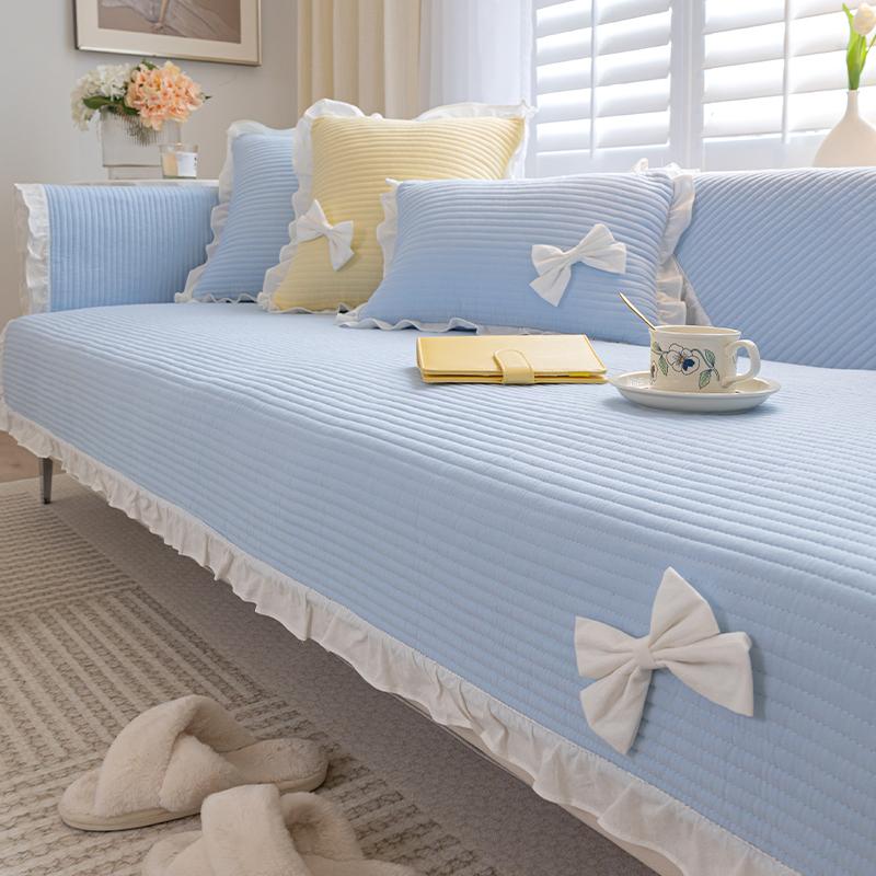 Internet Celebrity Pure Cotton Sofa Cushion Cotton Fabric Four Seasons Universal Non-Slip Seat Cushion  New Light Luxury Sofa Cover