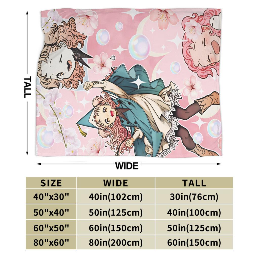 Witch Hat Atelier Warm Blanket Picnic Plush Throw Blanket Funny Bedroom Flannel Bedspread Sofa Bed Cover