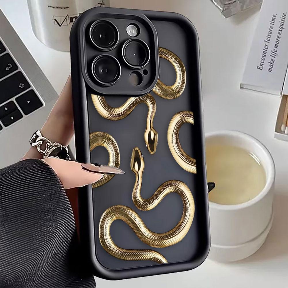 Gold Black Purple Snake Phone Case For Googel PIXEL 7 7A 8 8A 9 10 PRO XL 5G Silicone Case DIY Shell Funda Capa Coque Cover
