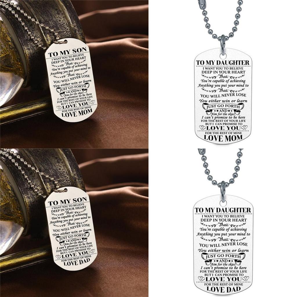 Stylish Fashion Necklace Dog Tag For My Son Daughter Dad Mom Ideal Birthday Gift