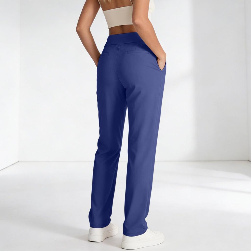 Pantalon décontracté et tendance pour femmes, ample en couleur avec poches