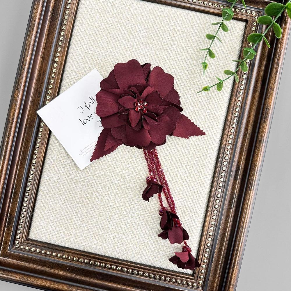 Multi-Layer 3D Petal Tassel Applique Flower DIY Craft Embellishment Hair Accessories