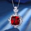 Autumn And Winter Jewelry Retro Simulation Red Corundum Emerald Fat Square Inlaid Main Stone 14 * 14
