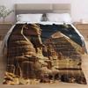 Majestic Pyramid and Sphinx Under Starry Sky Throw Blanket - Egyptian Landscape Animal Motif Cozy Soft Accent for Sofa BedTravel