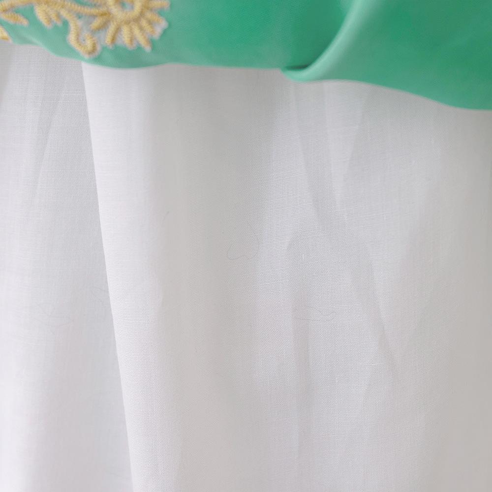 European & American Girls' V-Neck Satin Embroidered Princess Evening Gown