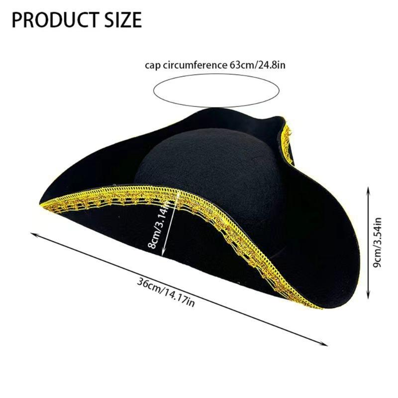 Cappello da Pirata Caraibico Regolabile Unisex Cappello con Emblema del Teschio Cappello da Pirata Cappello da Costume per Feste in Costume e Giochi di Ruolo