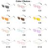 Occhiali da Sole Quadrati Senza Montatura con Lenti Colorate Stile Coreano Streetwear Design Y2K Ideali per Escursioni Leggeri [Dea Bona] - - - Viaggio, Sport,