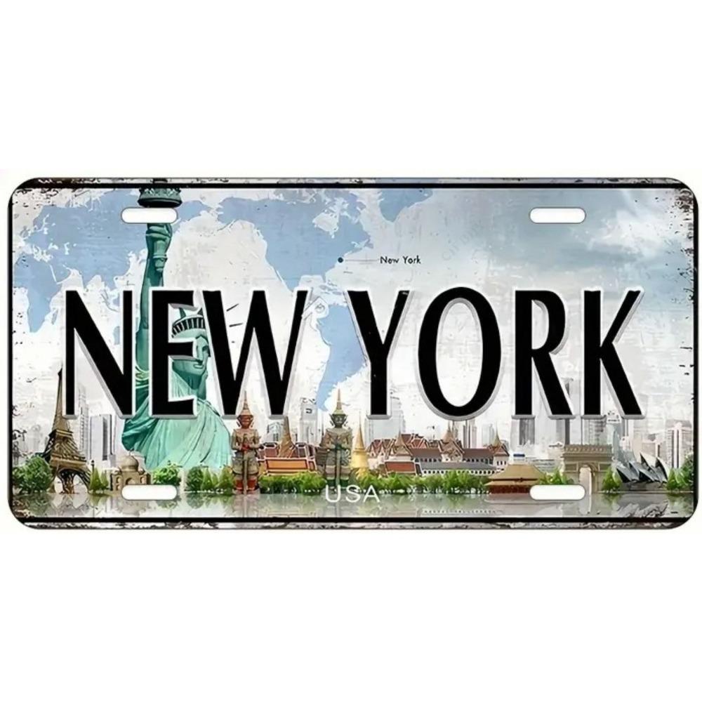 Souvenir Number for the Car , Car Number Plate for Interior Decoration, Metal, 15x30 Cm