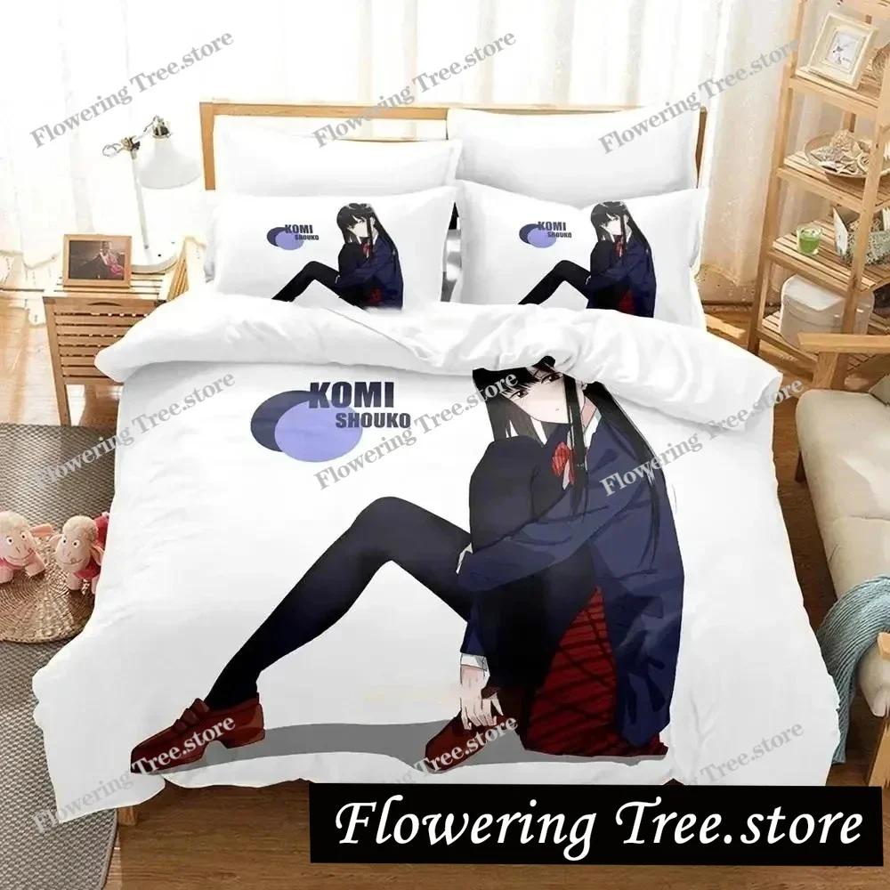 3d Anime Komi-san wa, Komyushou desu Bedding Set Boys Girls Twin Queen Size Duvet Cover Pillowcase Bed Kids Adult Home Textiles