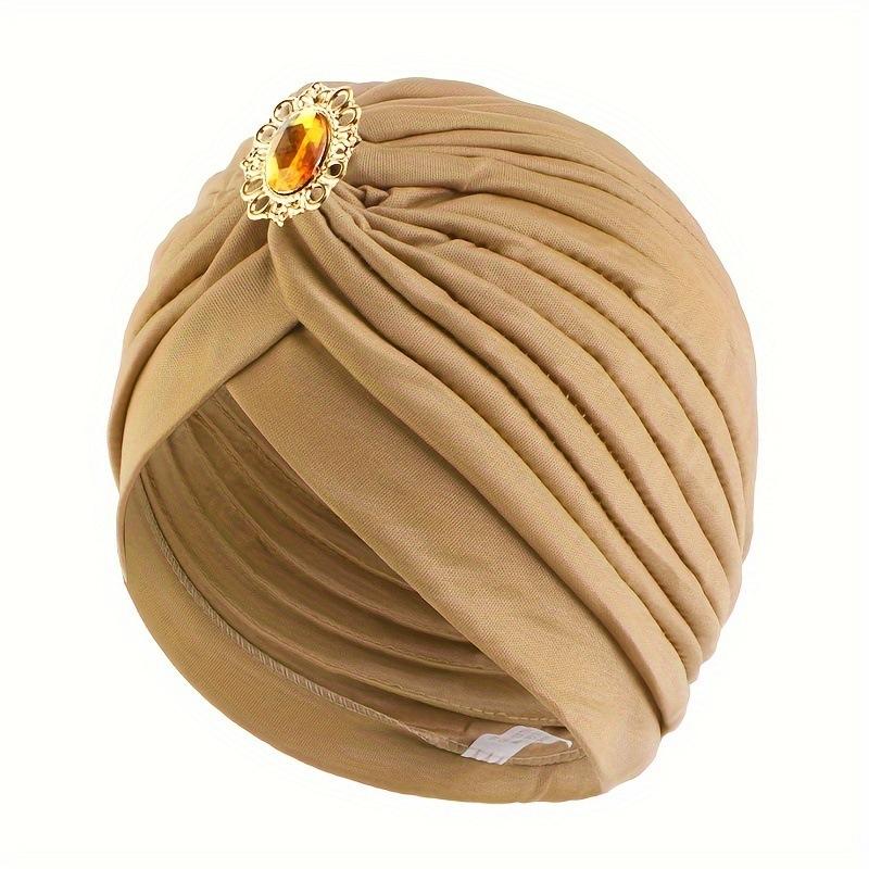 Chapéu Lenço de Cabeça Étnico Retrô Feminino Chapéu Lenço de Cabeça com Strass