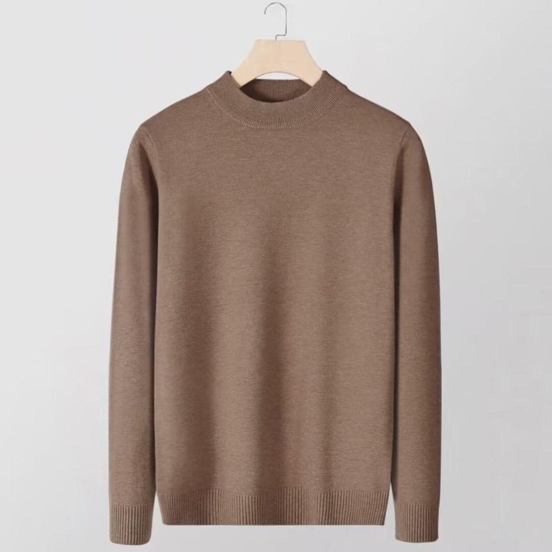 

Men s Round Neck Solid Color Knit Sweater - Autumn/Winter Warm Pullover for Teens M