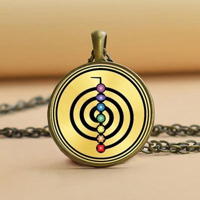 CHO KU REI Reiki Jewelry Necklace Chakra Pendant Symbol Gold Charm Silver Chain