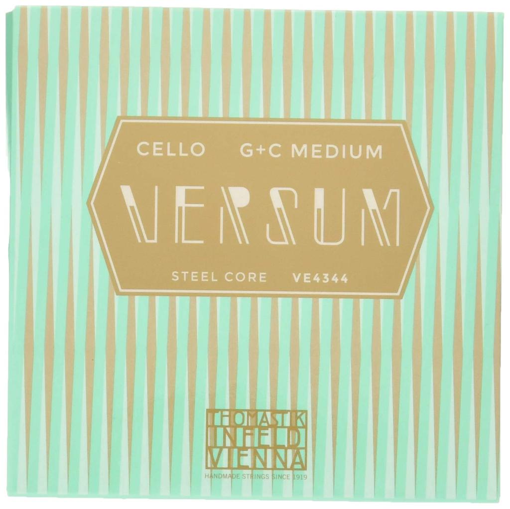 VERSUM Cello Strings, G and C String Set, Spiral Core, 44, Tungsten-Chromium Wound, VE4344