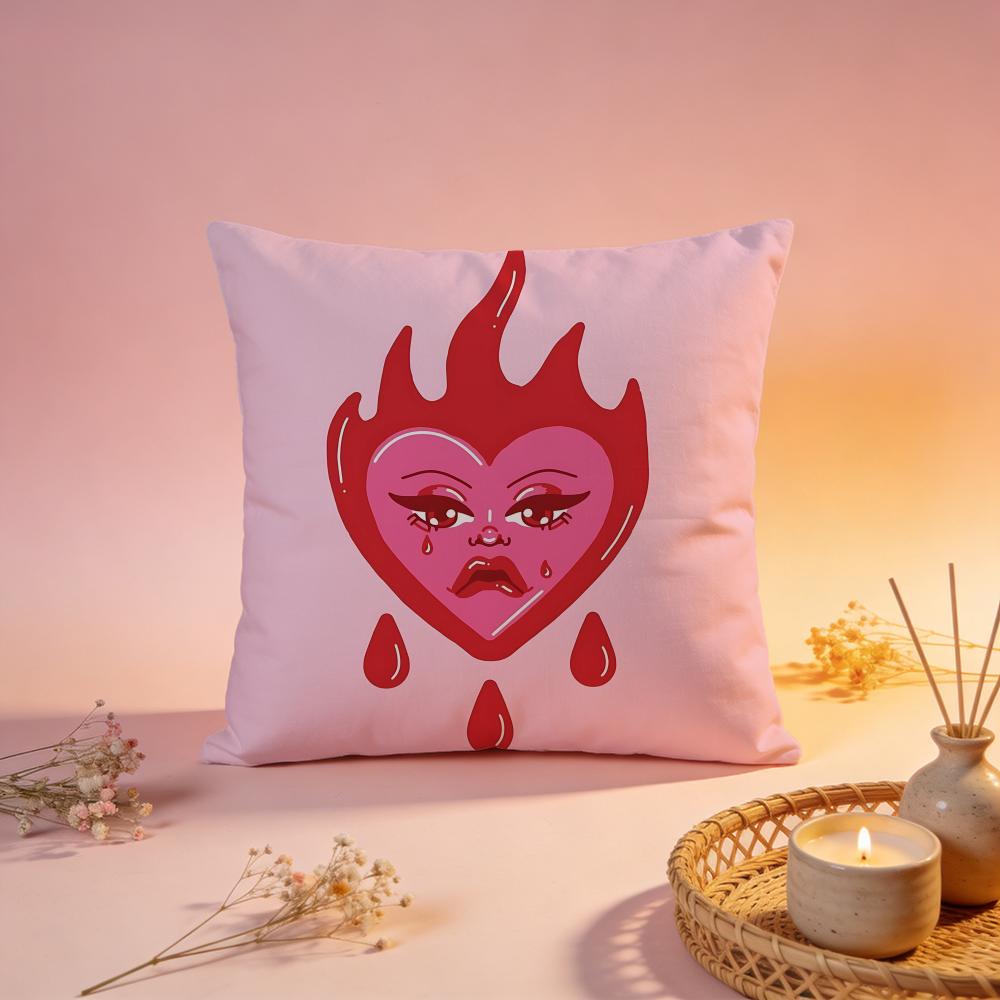 Cool Graffiti Heart Design Cushion Cover Comfortable Durable Pillow Cover MultiScene for Home Office Car Sofa