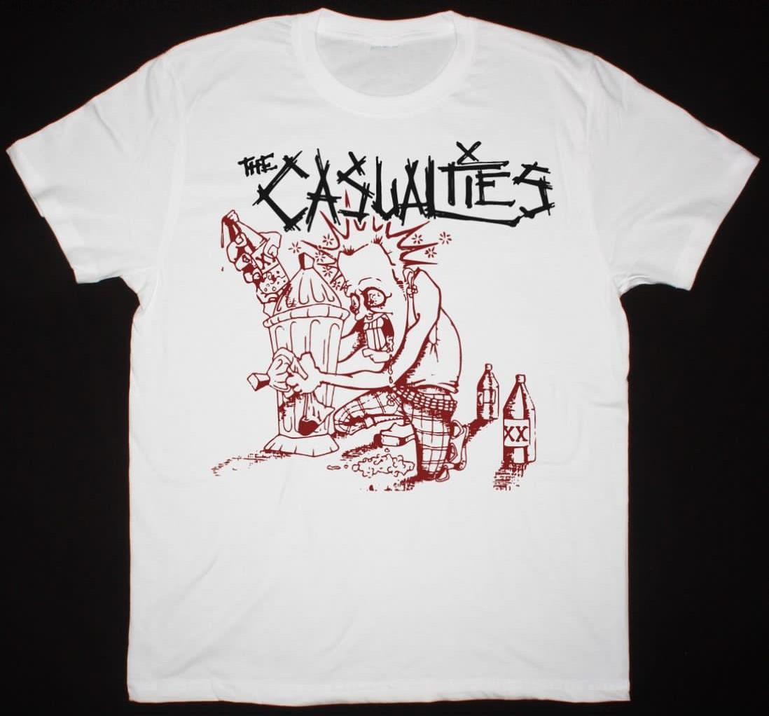 Hot Popular The Casualties White T-Shirt Cotton S-234XL S