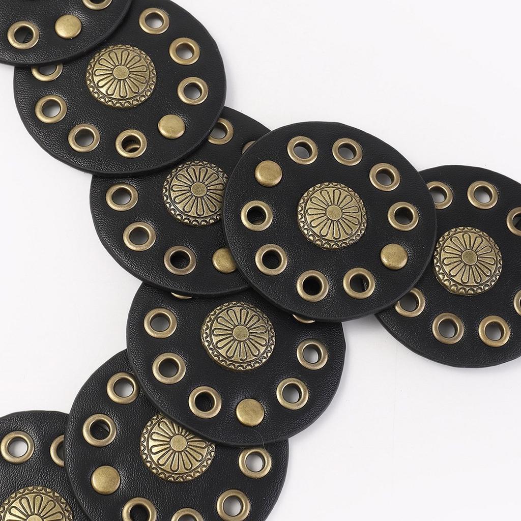 Bredt belte for kvinner Midjekjede Belteskivekjede Magekjede til kjole Western Carvings Belteutskjæringer Midjekjede